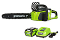 GreenWorks 20312 DigiPro G-MAX 40V Li-Ion 16-Inch Cordless Chainsaw, (1) 4AH Battery and a Charger Inc.