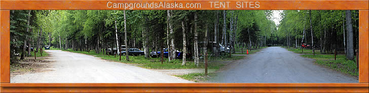 Tent camping at Centennial Campground in Anchorage Alaska