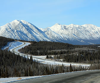 Alaska Highway in winter.