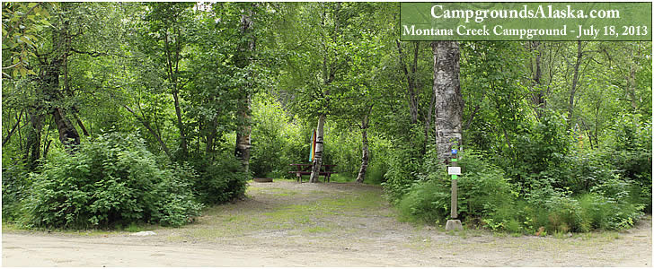 Montana Creek Campground on the Glenn Highway in Alaska. Site #5 is our favorite site of all.
