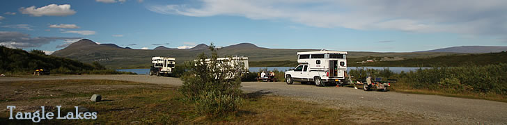 Tangle Lakes Campground on the Denali Highway in Alaska.