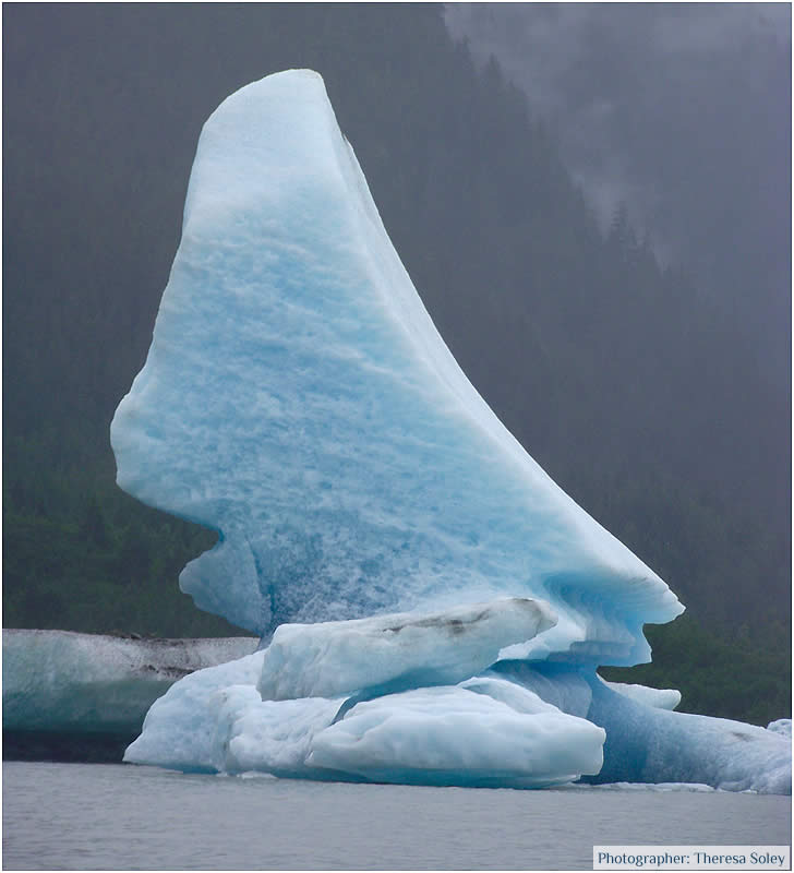 Iceberg in Mendenhall Lake near Juneau Alaska.