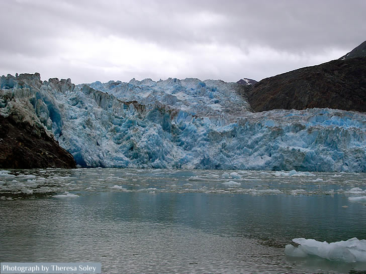 Photo of tidewater glacier in Tracy Arm near Juneau Alaska.