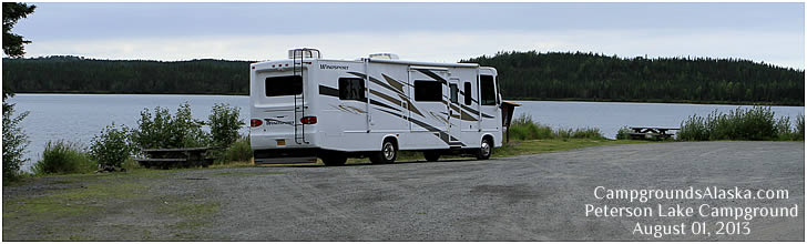 Peterson Lake campground has 4 designated campsites with additional room for RV's in the parking lot.