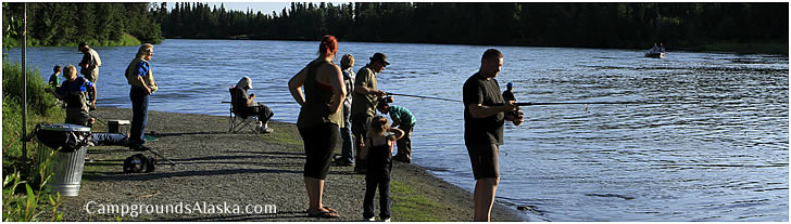 Sockeye fishing on the Kenai River at Izaak Walton Campground.